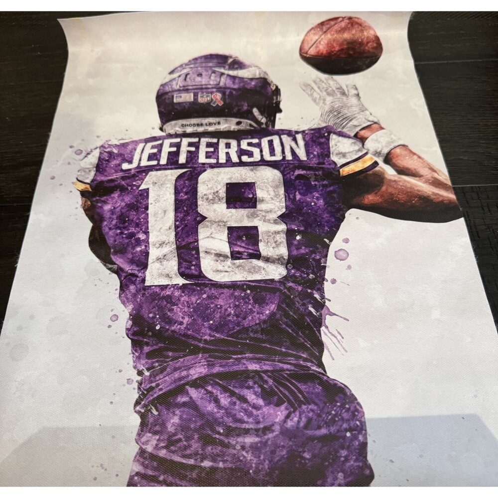 Justin Jefferson Art CPosters 12x18inch Canvas NFL
